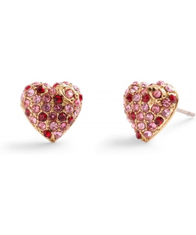 COACH Womens Pavé Heart Stud Earrings $36.00 Earrings