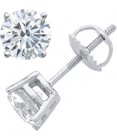 Round Diamond stud (IGI Certified 0.70 ct & up) ScrewBack 14K 0.04ct-2.00ct Clarity-I3 White Gold 0.3 carats $50.33 Earrings