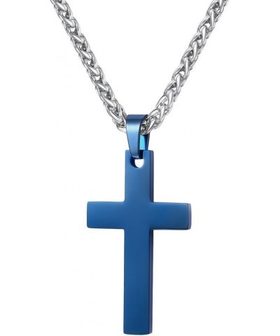 Cross Necklace for Men Women, 316L Stainless Steel，Gold/Silver/Black/Rose Gold/Blue Tone, Hypoallergenic, Two Sizes, Come Gif...