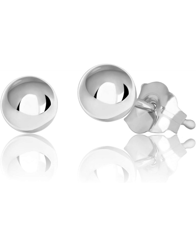 Premium Sterling Silver Polished Round Ball Stud Earrings with 5mm Backings, 2mm - 10mm 4mm $7.48 Earrings