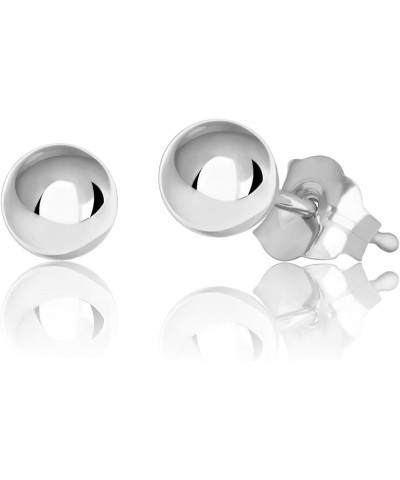 Premium Sterling Silver Polished Round Ball Stud Earrings with 5mm Backings, 2mm - 10mm 4mm $7.48 Earrings