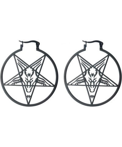 Large Pentagram Earrings for Women Pentacle Buckle Hoop Earrings Pagan Wiccan Earrings Halloween Party Jewelry pentacle goat,...