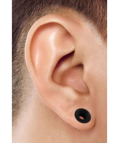 2PCS Silicone Black Double Flared Saddle Stretcher Ear Tunnel Gauge Plug Earring Lobe Piercing Jewelry Pick Size P:2PCS-1-11/...