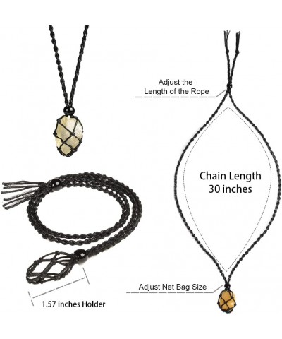 Natural unprocessed crystal raw stone hand woven rope adjustable necklace pendant for both men and women Style5 $6.88 Necklaces