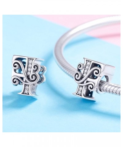 925 Sterling Silver Letter Charms for Pandora Bracelets Alphabet Initial Beads Jewelry Gift for Women Letter F-Forever stand ...