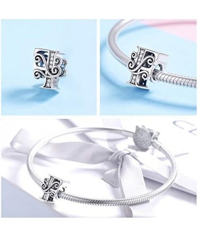 925 Sterling Silver Letter Charms for Pandora Bracelets Alphabet Initial Beads Jewelry Gift for Women Letter F-Forever stand ...