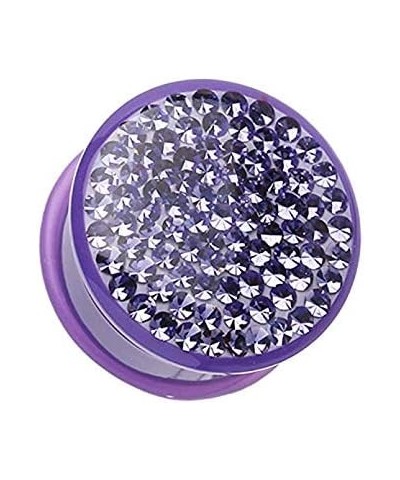 Brilliant Sparkles Color Body Single Flared Ear Gauge Plug 9/16" (14mm), Tanzanite $16.23 Body Jewelry