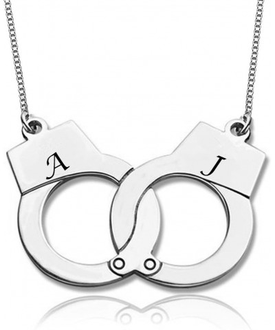 Personalized 925 Sterling Silver Handcuff Pendant Necklace Customized Gift For Her Silver $16.14 Necklaces