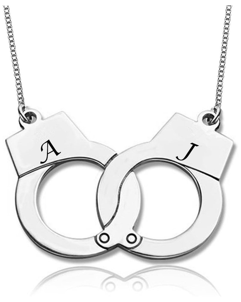 Personalized 925 Sterling Silver Handcuff Pendant Necklace Customized Gift For Her Silver $16.14 Necklaces