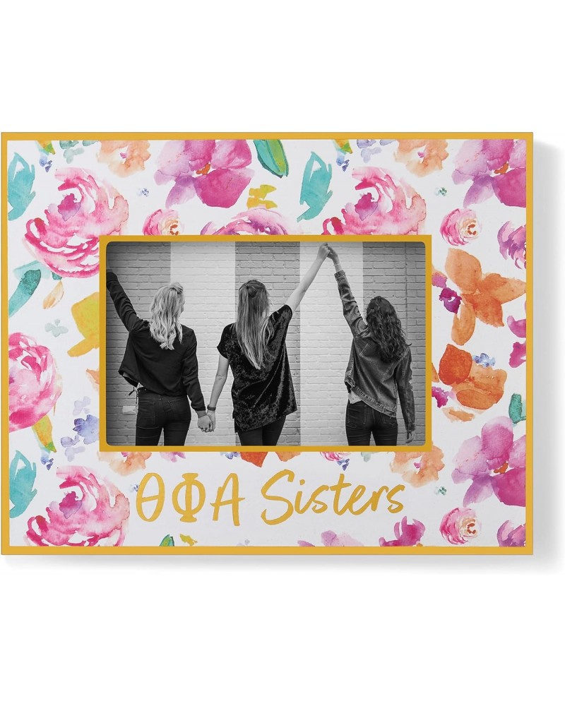 Theta Phi Alpha Sister Picture Frames with Cute Floral Design, for 4" x 6" Pictures, TPA Sorority Gifts, Big Little Sorority ...