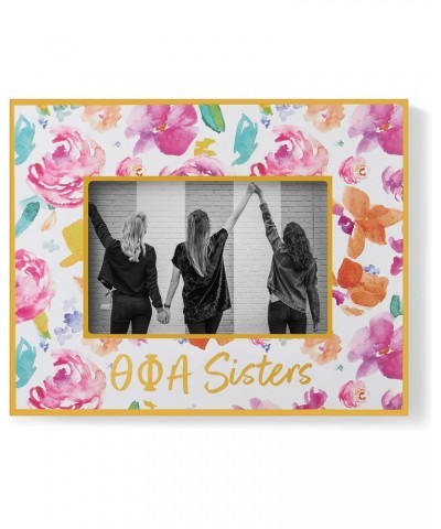 Theta Phi Alpha Sister Picture Frames with Cute Floral Design, for 4" x 6" Pictures, TPA Sorority Gifts, Big Little Sorority ...