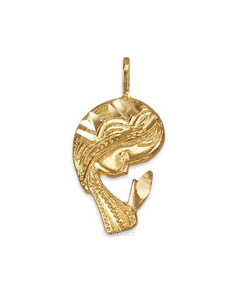 14K Yellow Gold Praying Virgin Mary DC Charm Pendant $45.58 Pendants