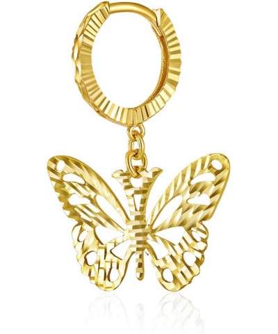 14k REAL Yellow Gold Butterfly Fancy Drop Earrings $77.44 Earrings