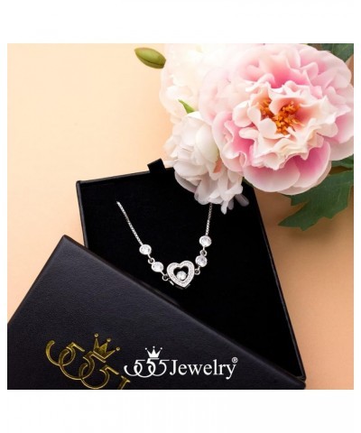 Sterling Silver & CZ Heart Charm Adjustable Bolo Bracelet for Women & Girls Silver $12.99 Bracelets