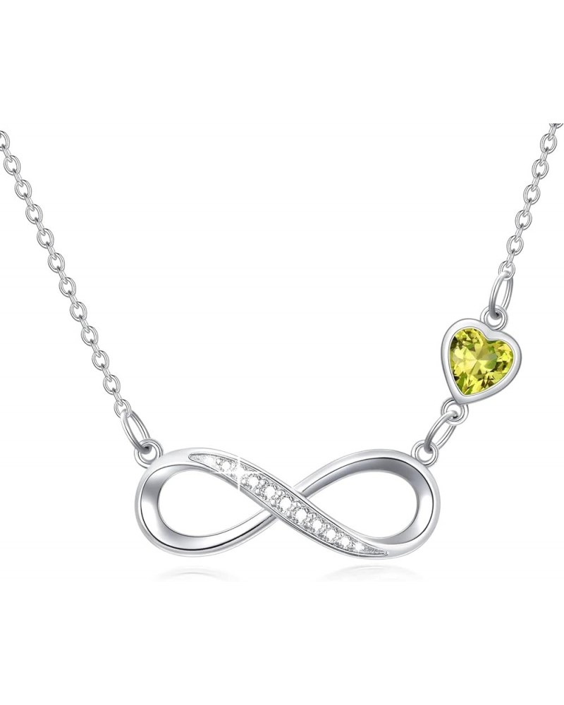 Infinity Love Necklace for Women, 925 Sterling Silver Infinity Necklace wirh Birthstone Jewelry Christmas Birthday Valentines...