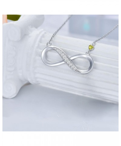 Infinity Love Necklace for Women, 925 Sterling Silver Infinity Necklace wirh Birthstone Jewelry Christmas Birthday Valentines...