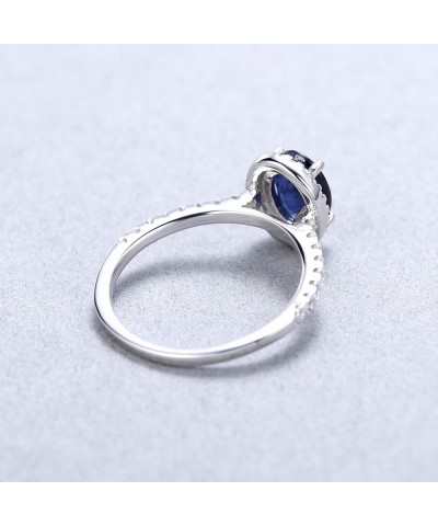 925 Sterling Silver Oval Gemstone Halo Engagement Ring For Women Size 5 to 10 Sapphire $14.20 Rings