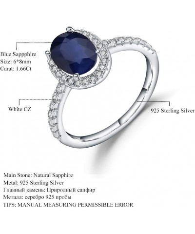 925 Sterling Silver Oval Gemstone Halo Engagement Ring For Women Size 5 to 10 Sapphire $14.20 Rings