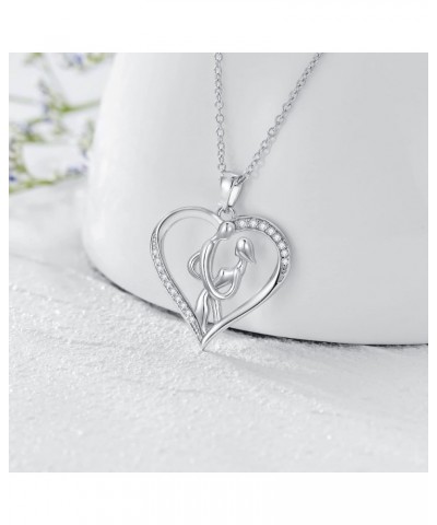 Heart Necklace for Women 925 Sterling Silver Heart Pendant Couples Keepsake Necklace Gift for Women Lovers Hug Necklace $8.39...