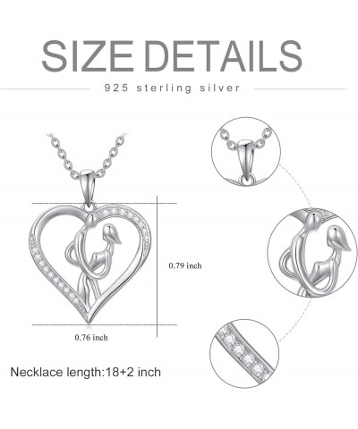 Heart Necklace for Women 925 Sterling Silver Heart Pendant Couples Keepsake Necklace Gift for Women Lovers Hug Necklace $8.39...