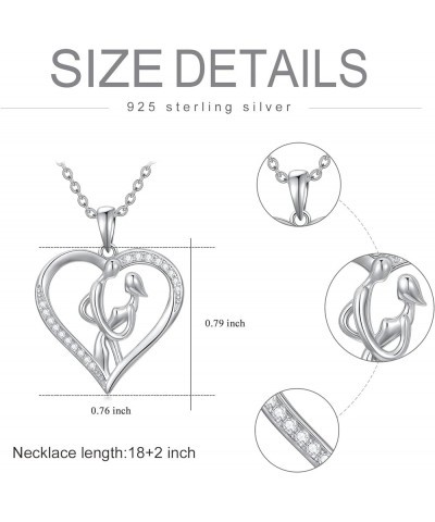 Heart Necklace for Women 925 Sterling Silver Heart Pendant Couples Keepsake Necklace Gift for Women Lovers Hug Necklace $8.39...