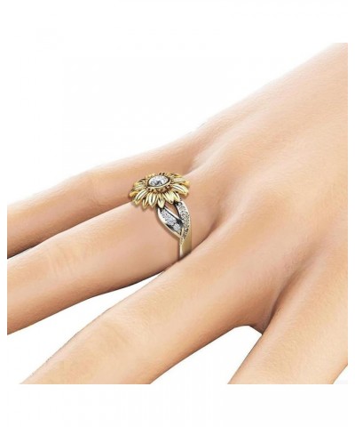 Valentine's Day Rings Gift, 2-in-1 Womens Vintage Silver Engagement Wedding Band Ring Set(5 -Gold,5) Sliver 2 5 $5.75 Others