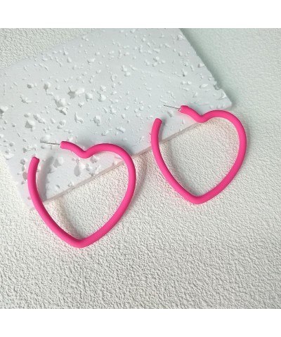 Rhinestone Heart Earrings for Women Gold Heart Hoop Earrings Dangling Pink Heart Earrings Barbed Wire Heart Earrings Valentin...