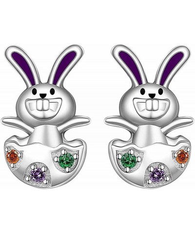 Easter Earrings,Cartoon Cute Bunny Dangling Rabbit Earrings,Happy Easter Egg Carrot Earring,Easter Earrings Cartoon Cute Rabb...