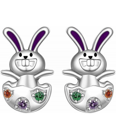 Easter Earrings,Cartoon Cute Bunny Dangling Rabbit Earrings,Happy Easter Egg Carrot Earring,Easter Earrings Cartoon Cute Rabb...