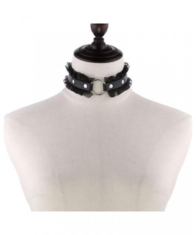 Adjustable Black Fashion Women Men Girls Boy Cool Punk Goth Leather Collar Choker Necklace 2 Black $10.44 Necklaces