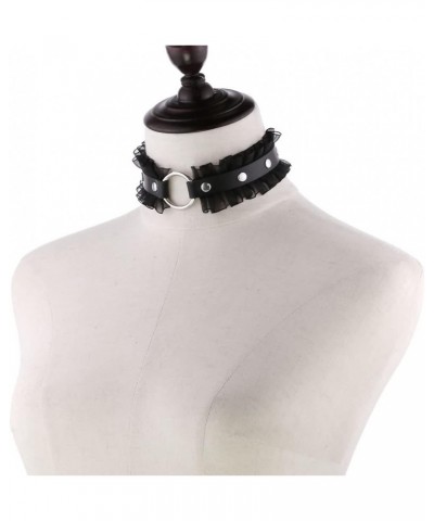 Adjustable Black Fashion Women Men Girls Boy Cool Punk Goth Leather Collar Choker Necklace 2 Black $10.44 Necklaces