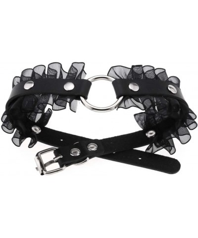 Adjustable Black Fashion Women Men Girls Boy Cool Punk Goth Leather Collar Choker Necklace 2 Black $10.44 Necklaces