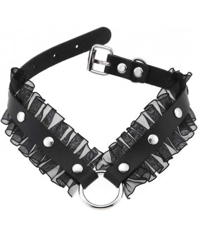 Adjustable Black Fashion Women Men Girls Boy Cool Punk Goth Leather Collar Choker Necklace 2 Black $10.44 Necklaces