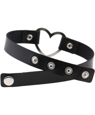 Adjustable Black Fashion Women Men Girls Boy Cool Punk Goth Leather Collar Choker Necklace 2 Black $10.44 Necklaces