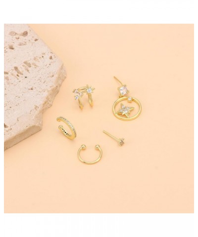 ?????? ???? ???????? ??? for Women Cartilage Stud Earrings 14K Gold Plated ?????????????? Earrings Gold Stud Earrings for ???...