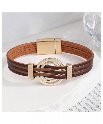 Leather Wrap Bracelets Women Boho Bracelets Stackable Jewelry Christmas Gifts for Her Style-13-3 $10.91 Bracelets